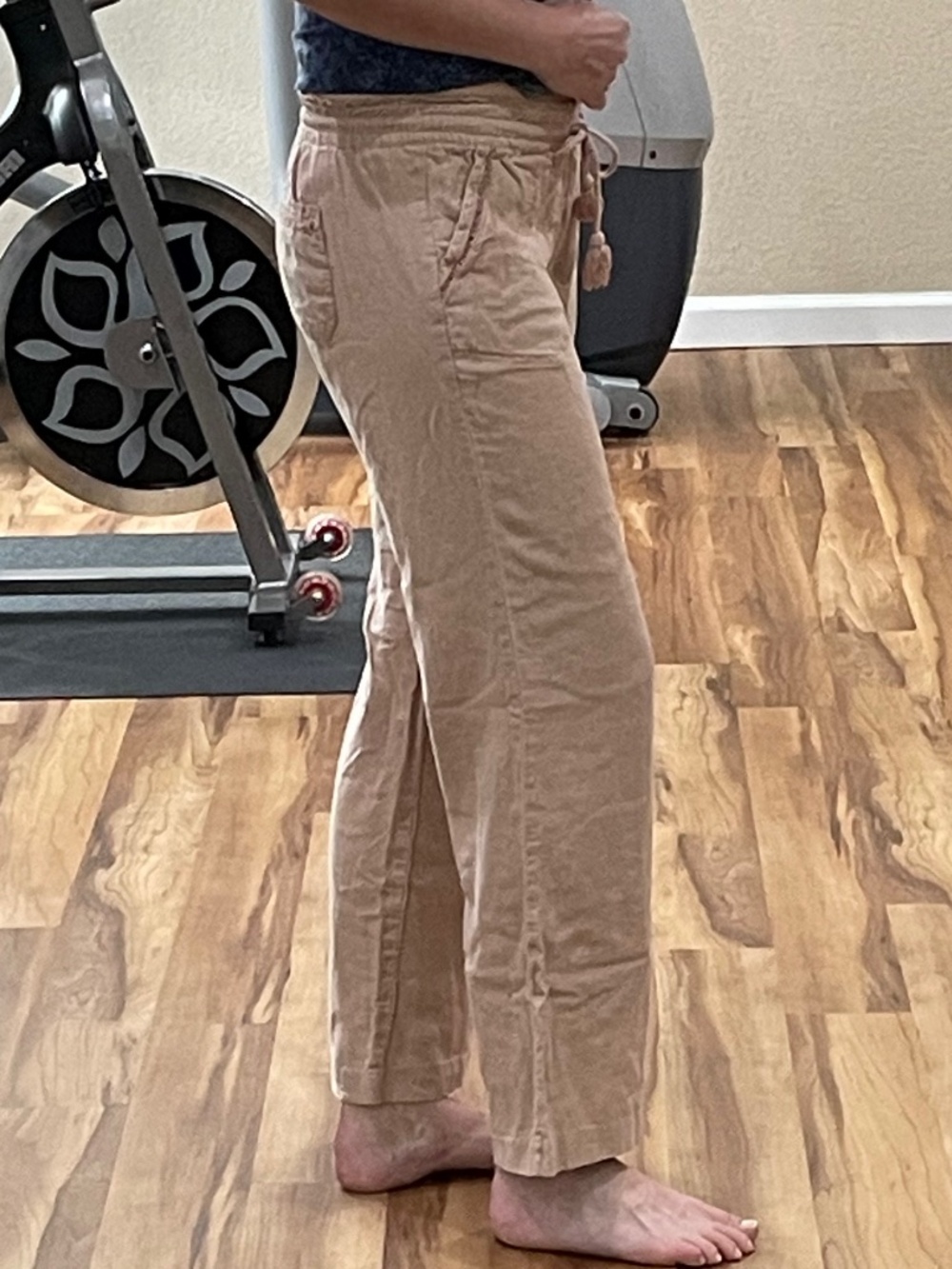 Jolt Linen Blend Wide Leg Drawstring Pants Pink Size 5 / 27W
